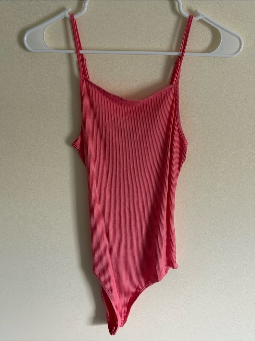 wild fable Coral Ribbed Spaghetti-Strap Bodysuit Size Small